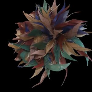 Elegant Multicolor Feather Brooch